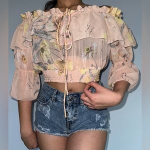 Floral Off-shoulder top